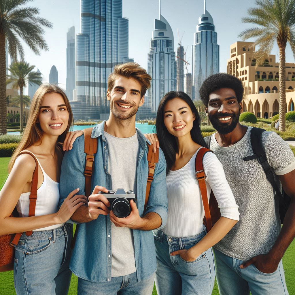 4 people Instagrammers using Dubai Instagram Tour